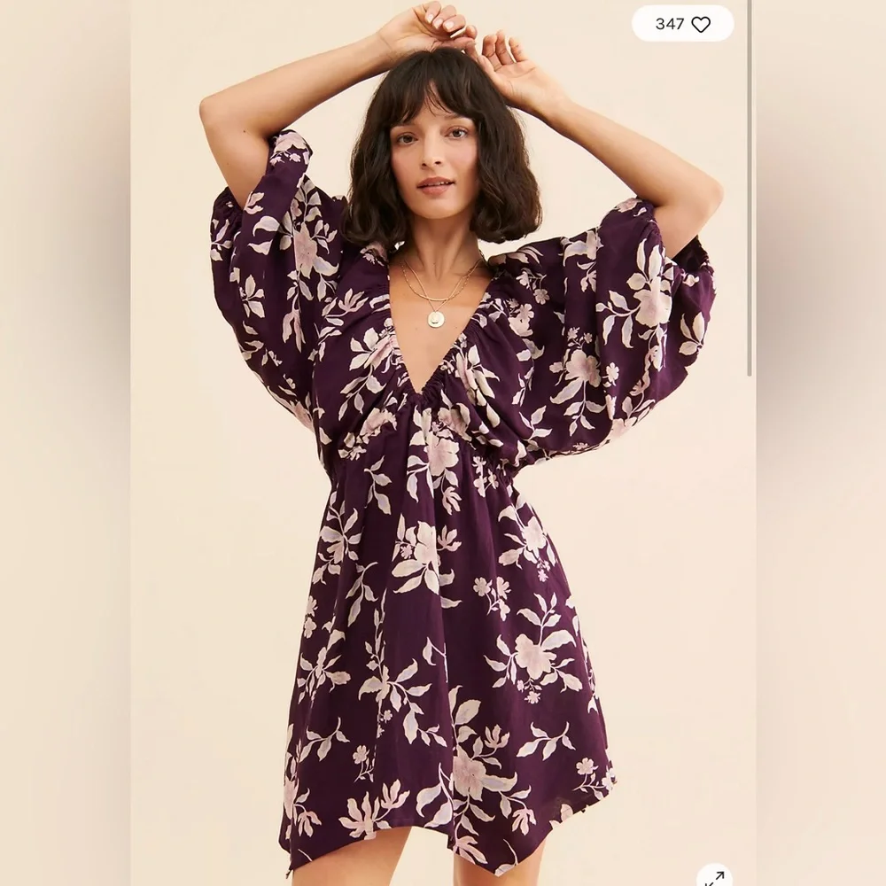 Free People Floral Portia Purple Dress